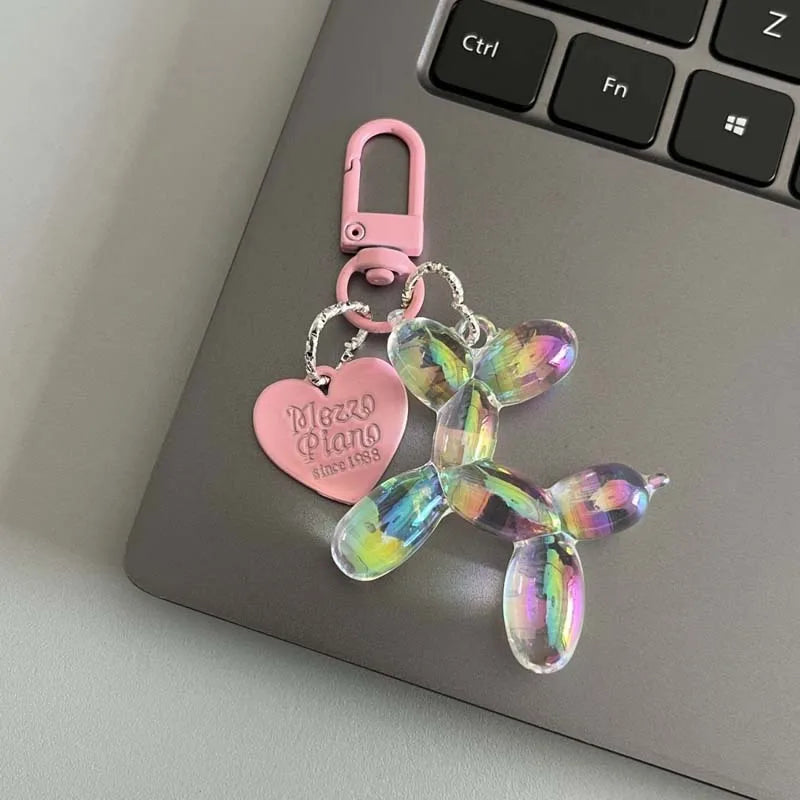 New Candy Color Balloon Dog Keychain