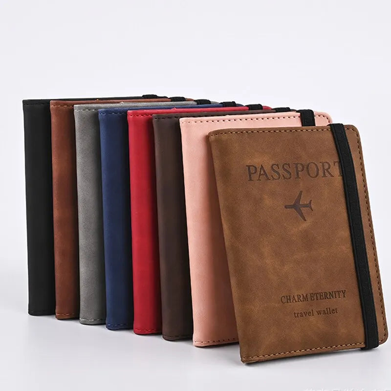 Leather Wallet Travel Passport Purse Card