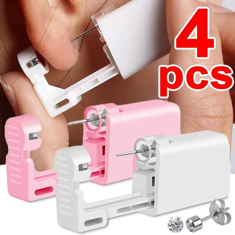 1-4Pcs Disposable Safe Painless Ear Piercing Tool,