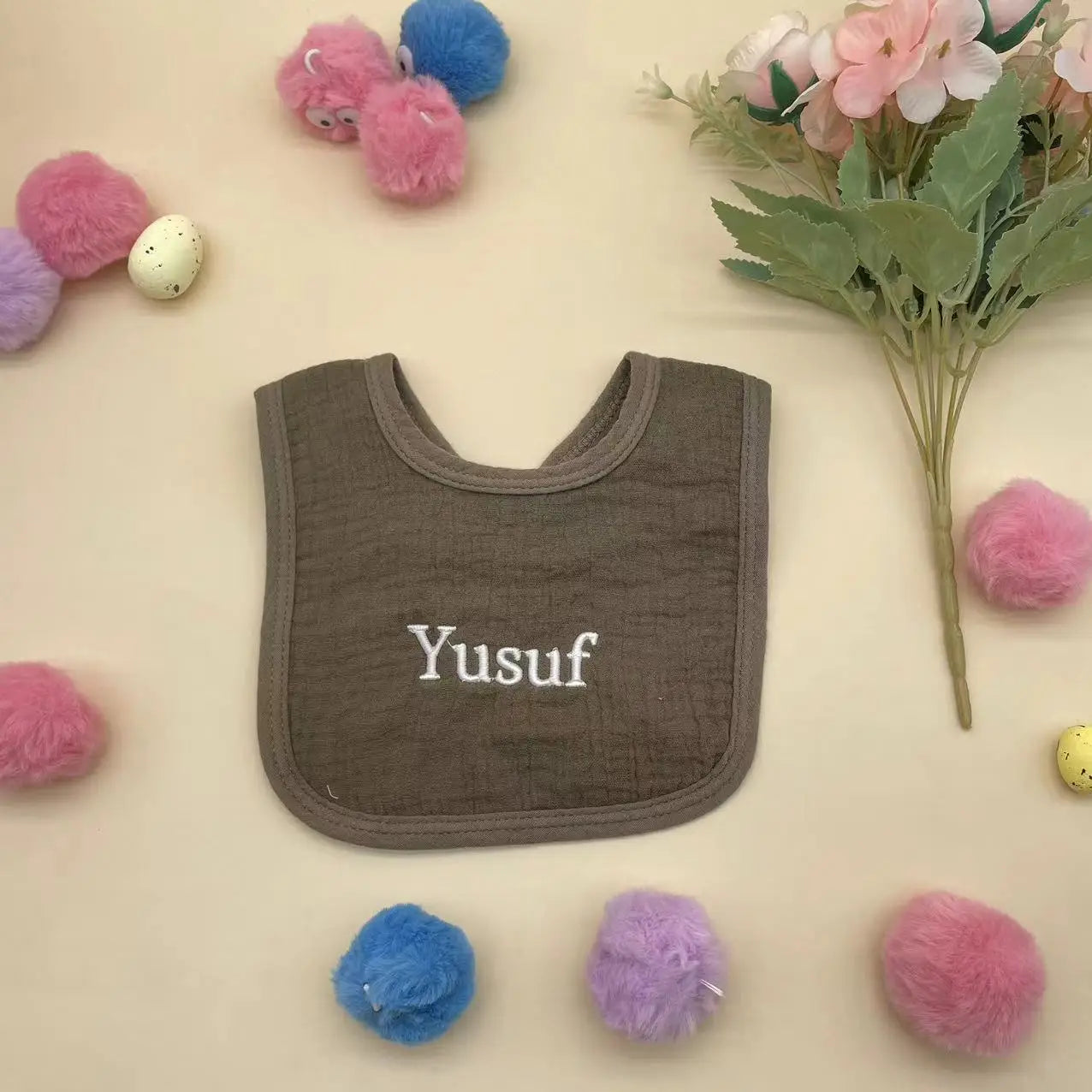 Personalized Baby Bib Muslin Burp Cloth