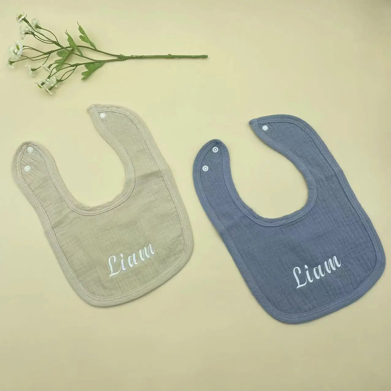 Personalized Baby Bib Muslin Burp Cloth