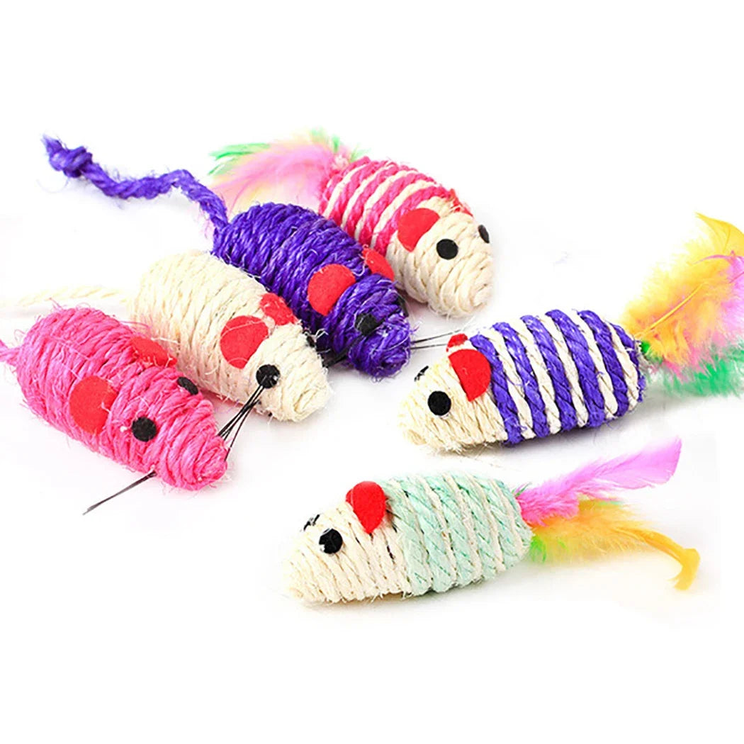 1pc Cat Toy Stick Feather Wand with Bell Mouse Cage Toys Random Color