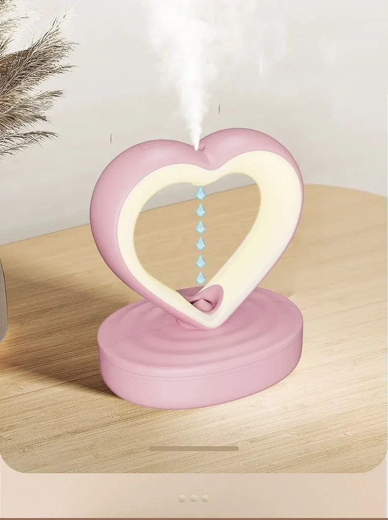 Creative Heart Shaped Anti-Gravity Humidifier LED Water Drop Air Humidifier