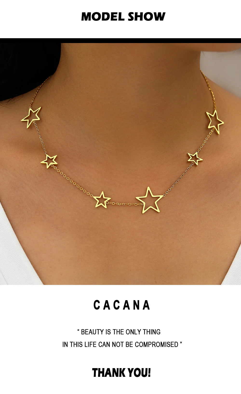 Short Star Necklace Eye Catching Designer Brand Name Necklace High Quality Silver Metal Star Shape Short Necklaces for Women