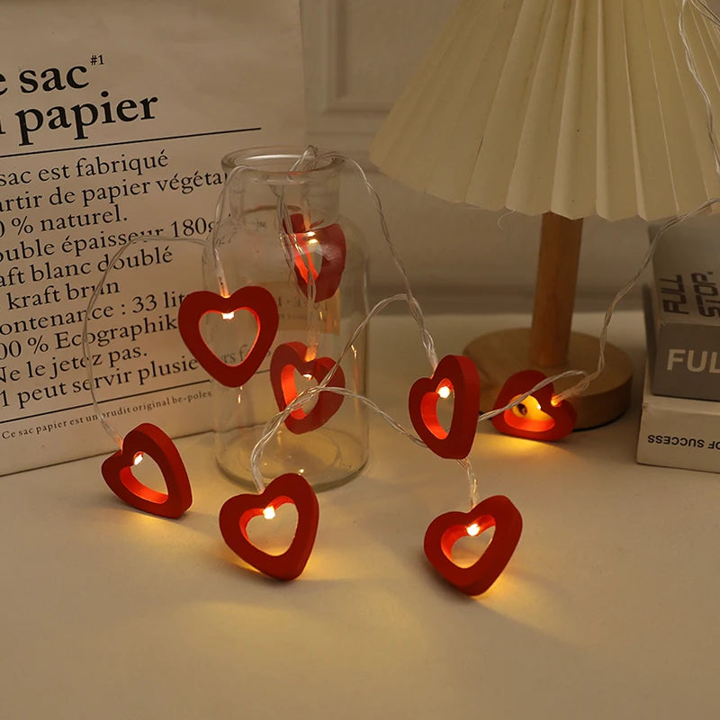 10 LED Love Heart String Lights