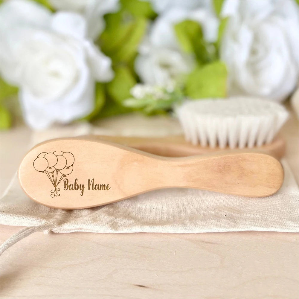 Personalized Baby Hairbrushes Custom Name Wooden Hairbrush