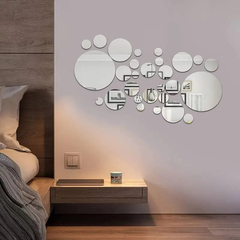 26 PCs 3D Acrylic Mirror Wall Sticker