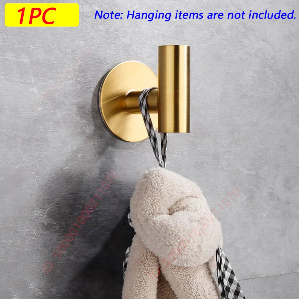 1/2PCS Adhesive Wall Hook Stainless Steel Robe Hooks