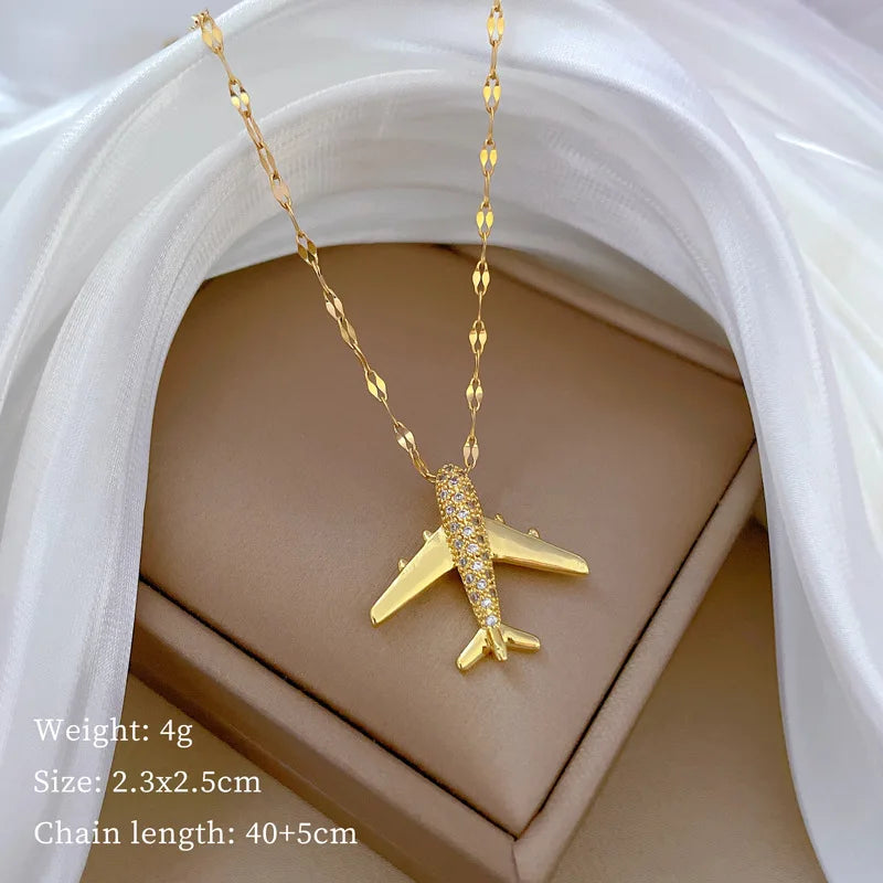 Charming Airplane Necklace for the travel at heart