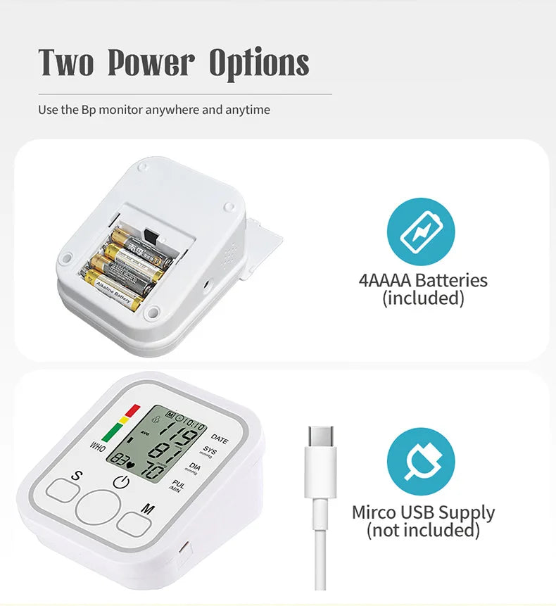 Medical Digital Arm BP Blood Pressure Automatic monitor, Heart Rate Pulse Meter Oximeter