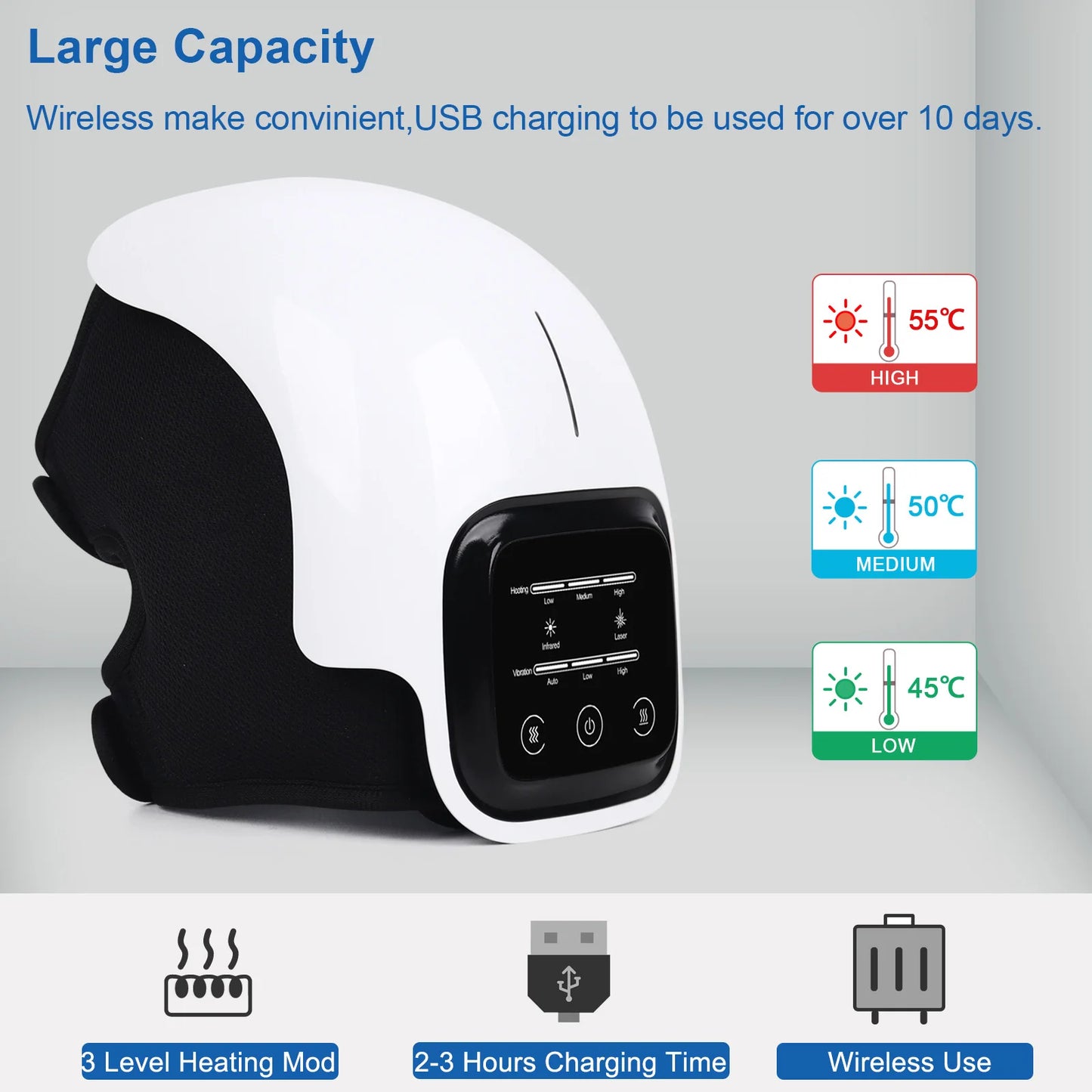 Knee Massager Infrared Heat and Vibration for Swelling Joints Stretched Ligament and Muscles Injuries