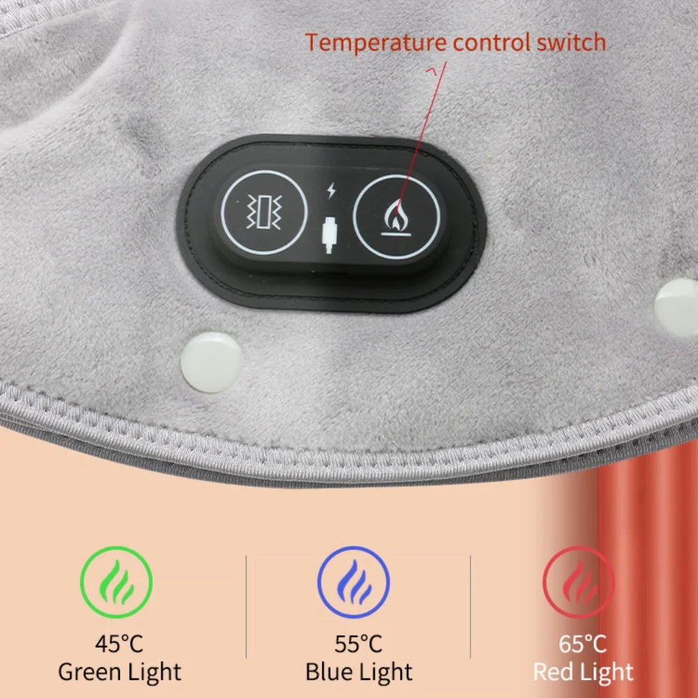 Electric Heating Shoulder Neck Pad Massager, Three Gear Hot Compress Cervical Shawl Warmer USB