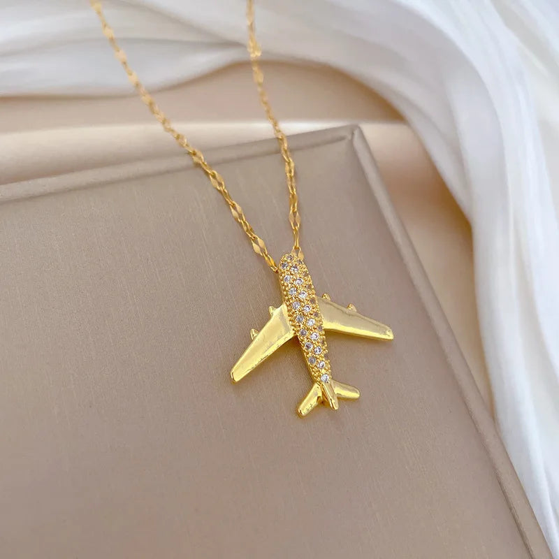 Charming Airplane Necklace for the travel at heart