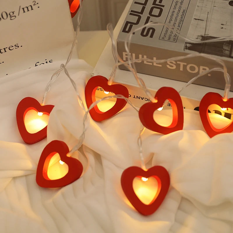 10 LED Love Heart String Lights