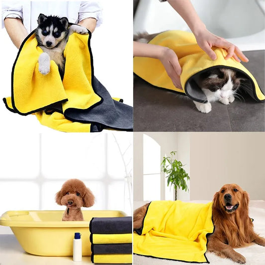 Quick Drying Dog and Cat Soft Fiber Absorbent Bath Towel