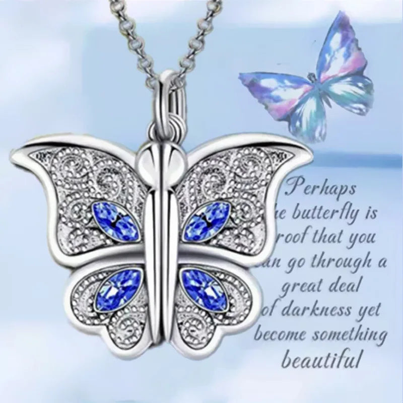 Charm Butterfly, I Love You Love Pendant Necklace Exquisite