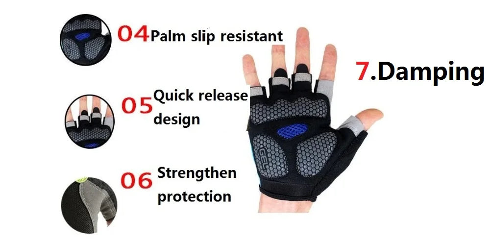 Men Cycling Bicycle Gloves Half Finger Gloves Anti-Slip Glove