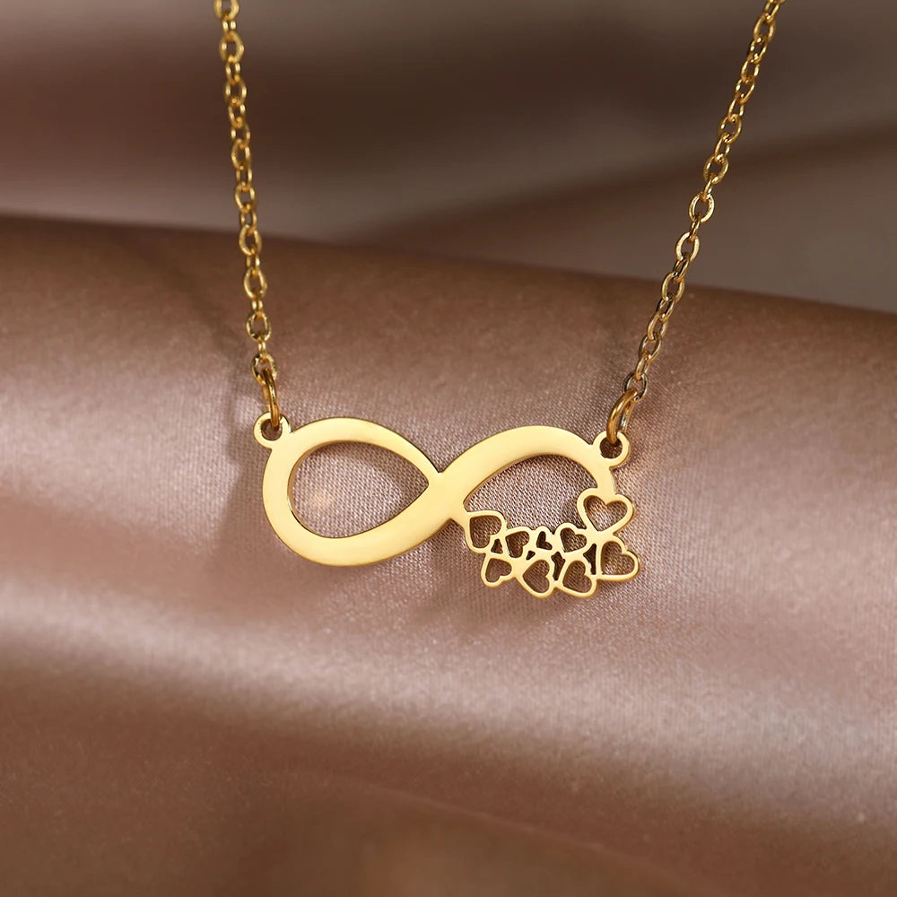 Sweet Cute Hearts Infinity Symbol Pendant