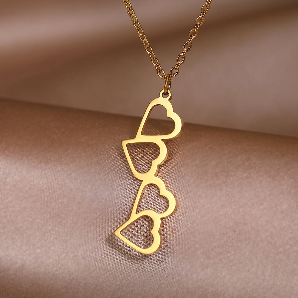 Sweet Cute Hearts Infinity Symbol Pendant