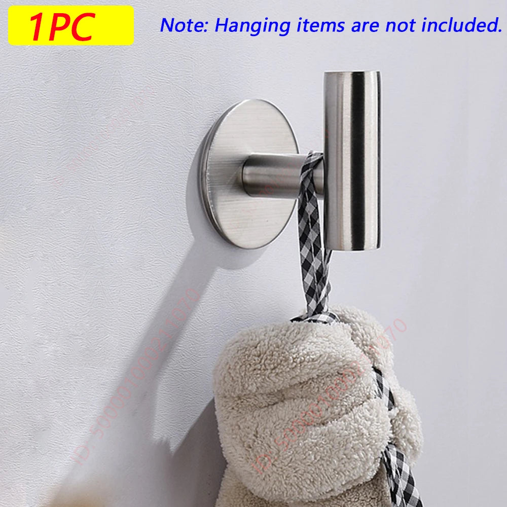 1/2PCS Adhesive Wall Hook Stainless Steel Robe Hooks