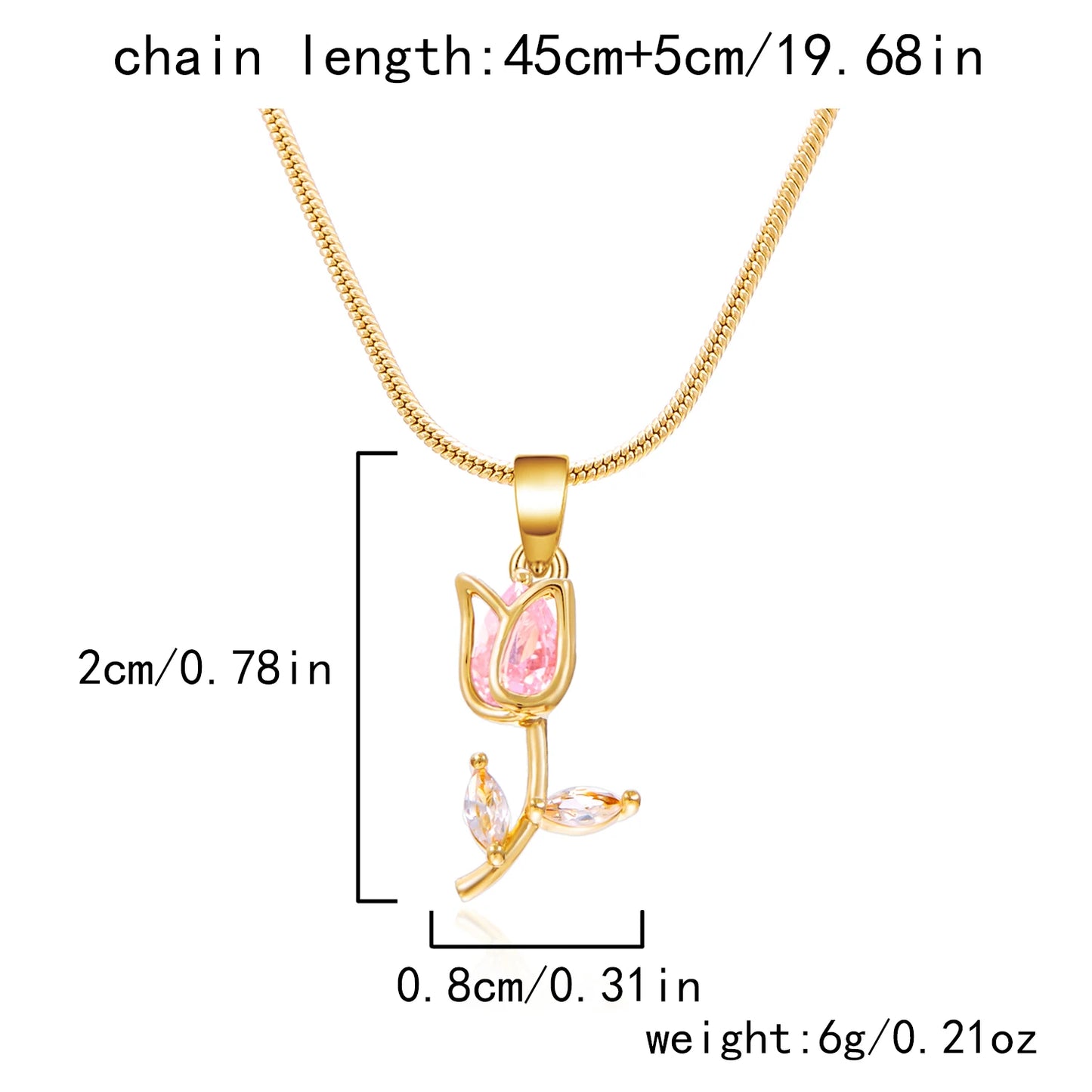 Light Luxury Tulip Flower Pendant Necklace