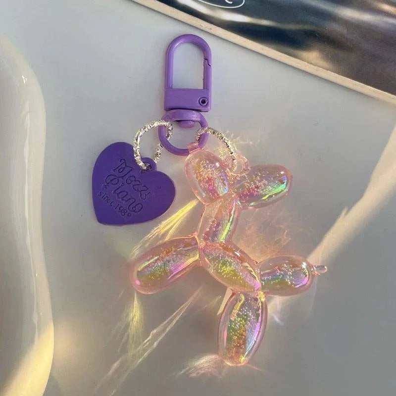 New Candy Color Balloon Dog Keychain