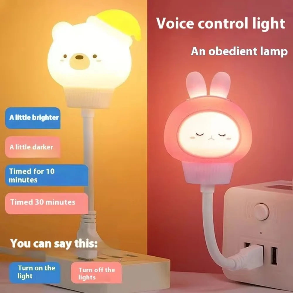 Smart Voice Control Moon Night Light USB Plug in