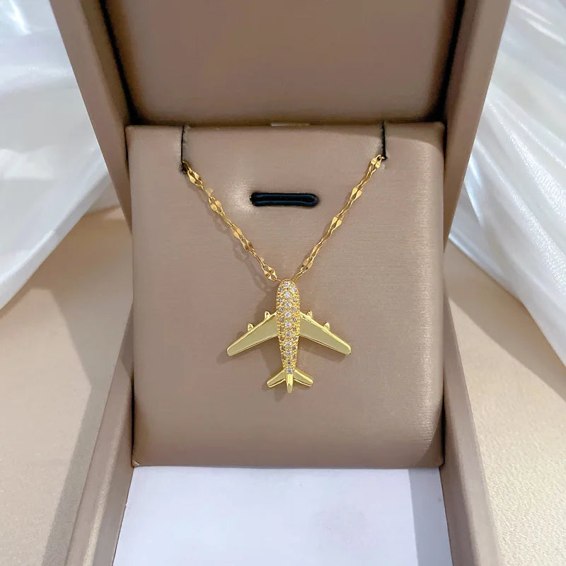 Charming Airplane Necklace for the travel at heart