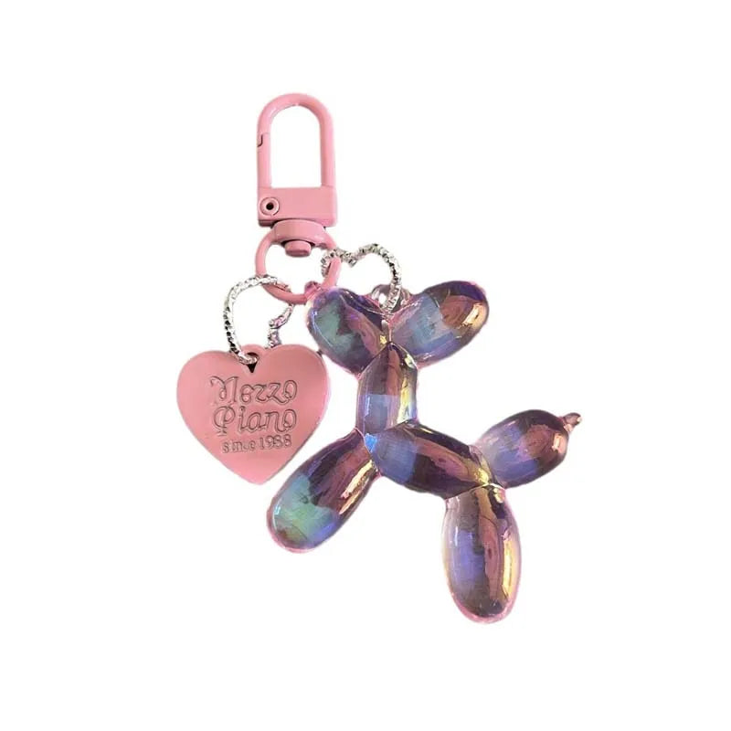 New Candy Color Balloon Dog Keychain