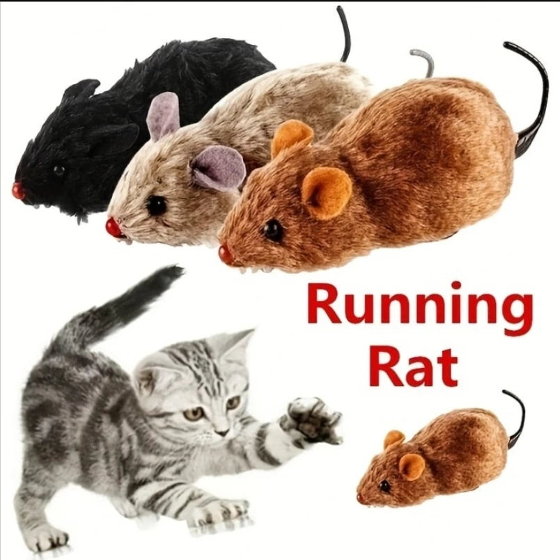 1Pc Funny Lifelike Plush Running Rat Toy for Cats/Dogs