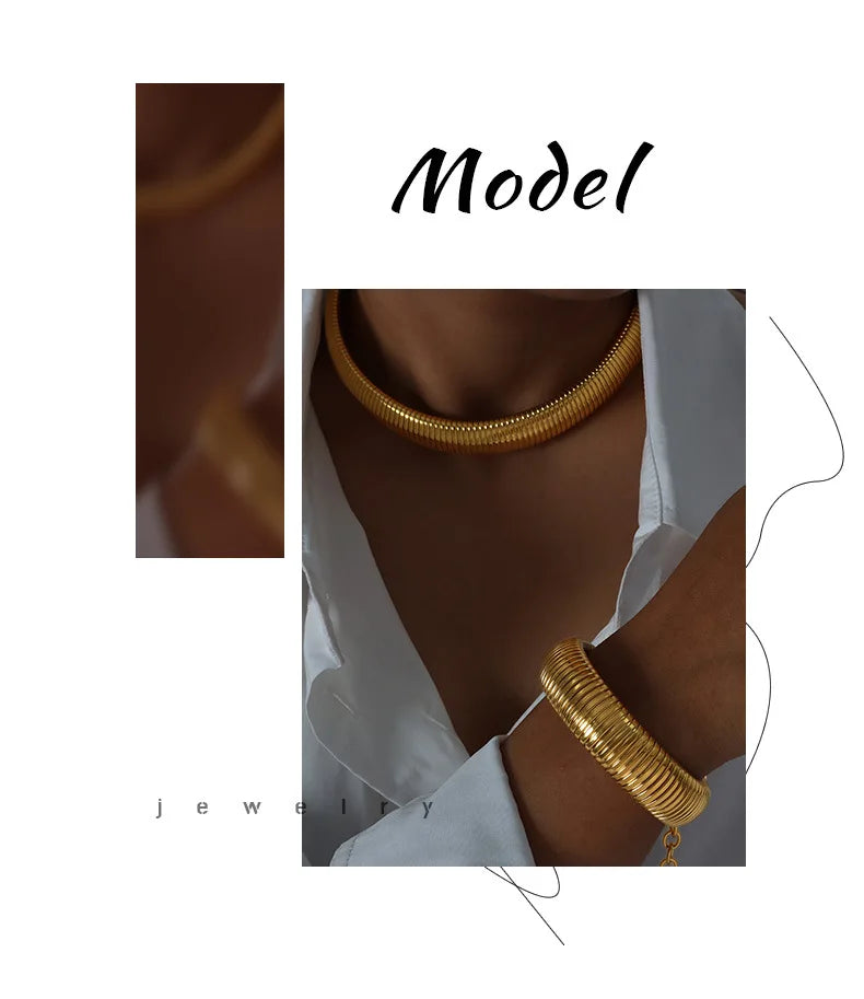 Hip-hop Punk Style Thread Thick Necklace Choker Bracelet