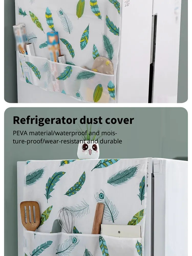 Refrigerator Dust Cover with Storage Bag Washable