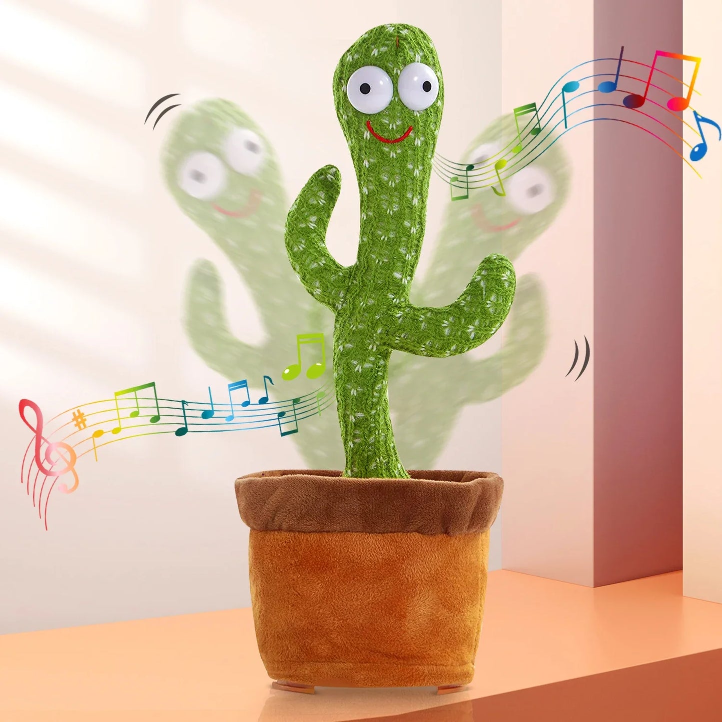 Rechargeable Cactus Glowing Dancing Electronic Plush Toys Can Sing Record