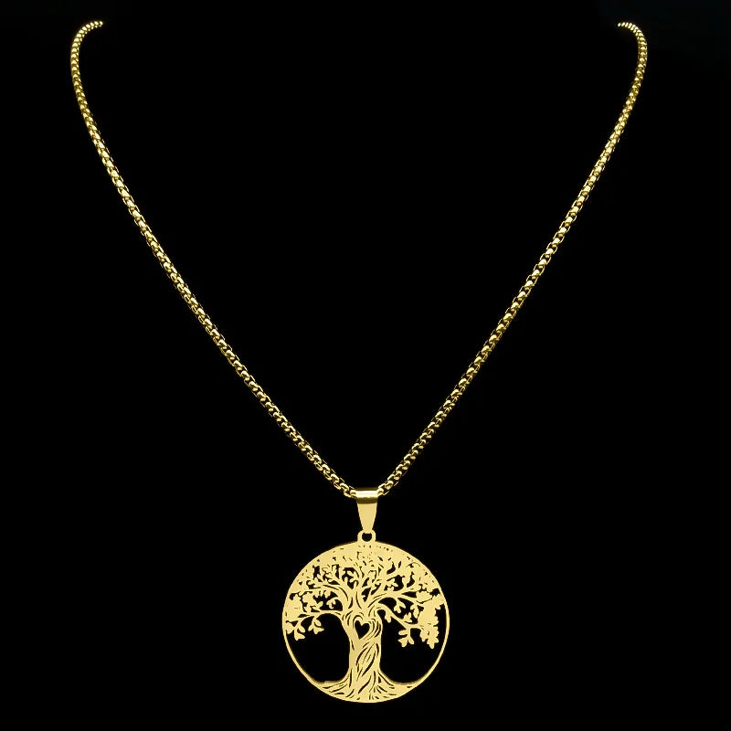 Aesthetic Tree of Life Love Heart Necklace