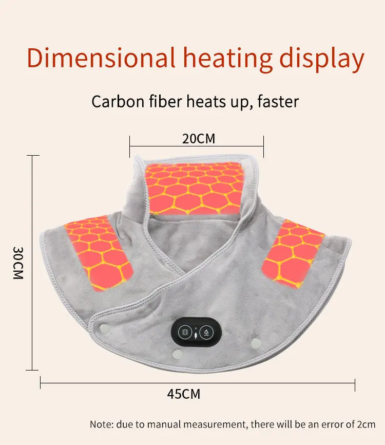 Electric Heating Shoulder Neck Pad Massager, Three Gear Hot Compress Cervical Shawl Warmer USB