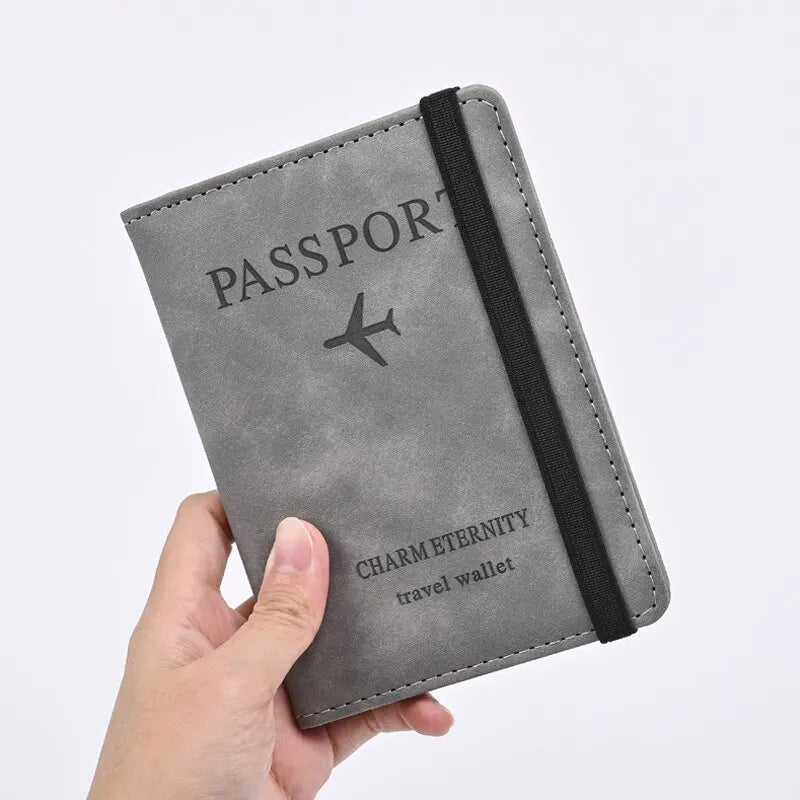 Leather Wallet Travel Passport Purse Card