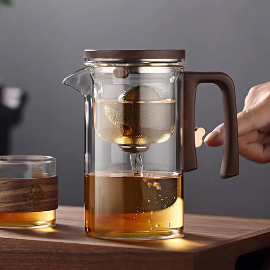 teapot tea separation Magnetic brewing glass filter tea brewing set