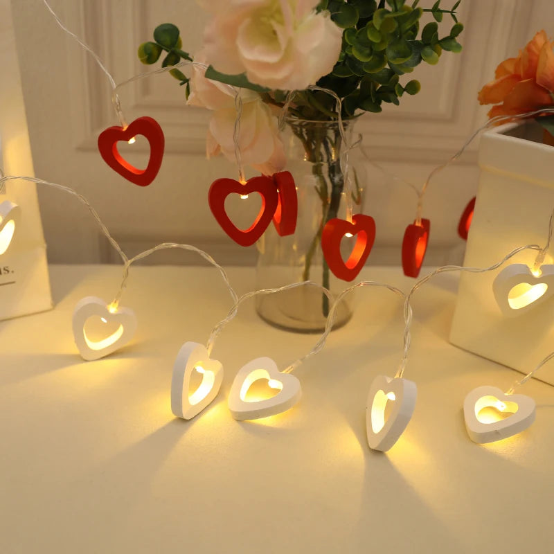 10 LED Love Heart String Lights