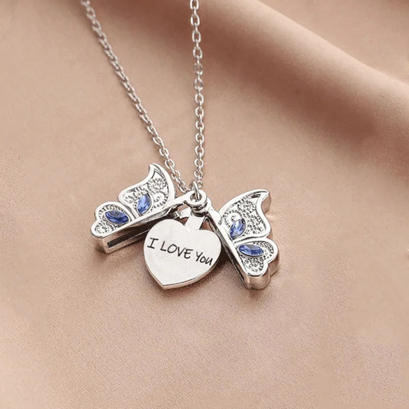 Charm Butterfly, I Love You Love Pendant Necklace Exquisite