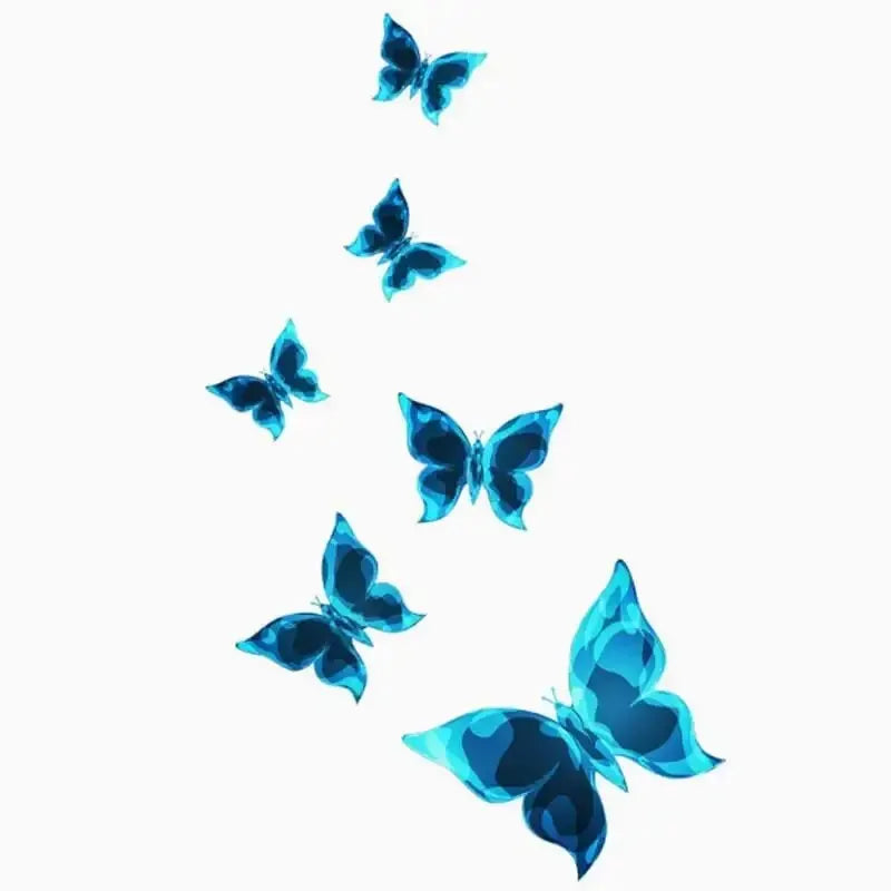 6PC Blue Luminous Small Butterfly Switch Stickers