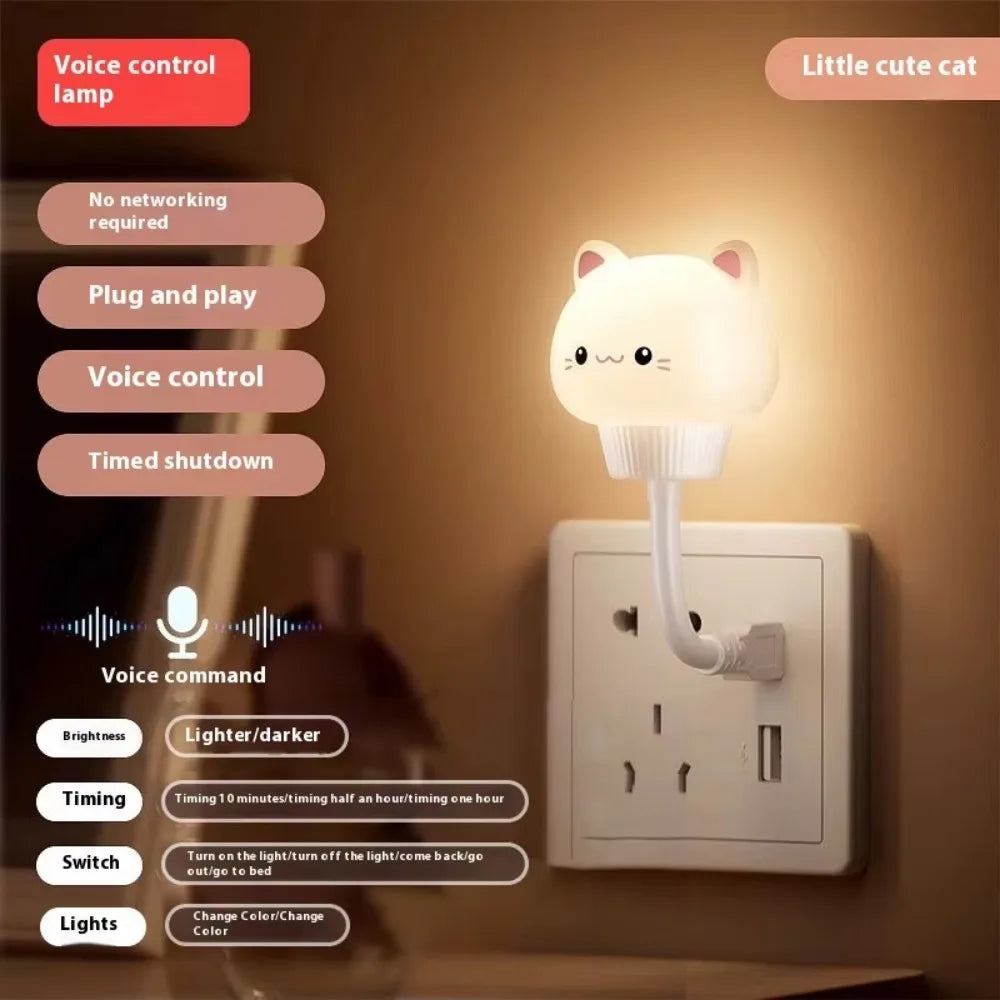 Smart Voice Control Moon Night Light USB Plug in