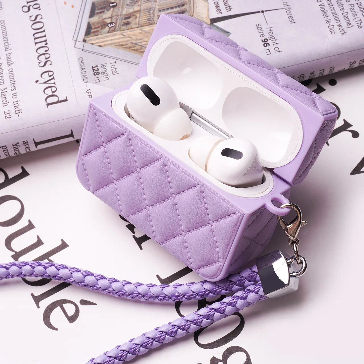 Air pods Case Luxury Diamond Leather for Apple Air Pods Shockproof Case