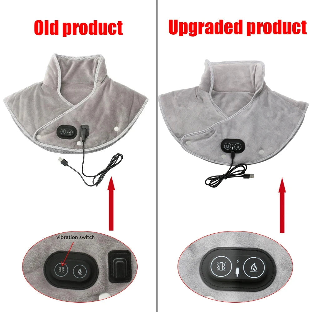 Electric Heating Shoulder Neck Pad Massager, Three Gear Hot Compress Cervical Shawl Warmer USB