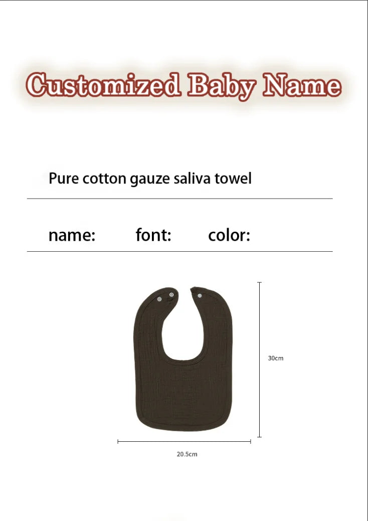 Personalized Baby Bib Muslin Burp Cloth