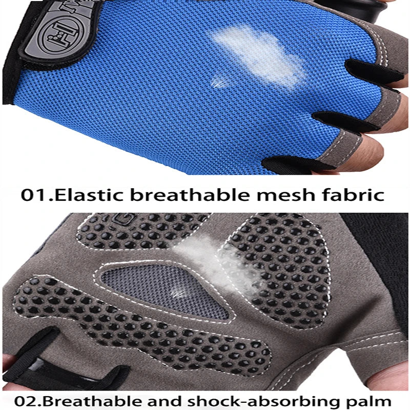 Men Cycling Bicycle Gloves Half Finger Gloves Anti-Slip Glove