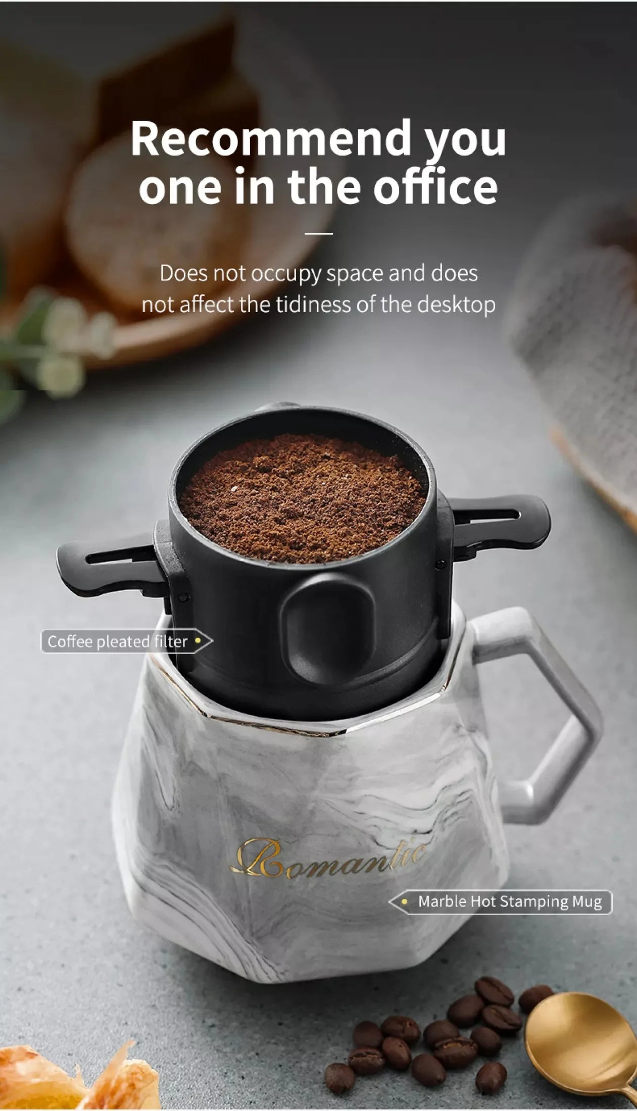 Stainless Steel Portable Coffee Filter Drip, Coffee or Tea Holder Reusable Mug